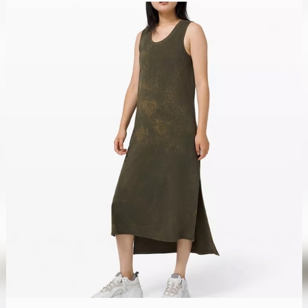 LULULEMON ALL YOURS MAXI DRESS * DARK OLIVE WASH SIZE 6 - Picture 3 of 8